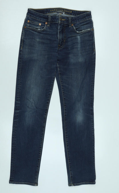 Womens UK Size 28 in American Eagle Outfitters Regular Fit Straight Blue Jeans