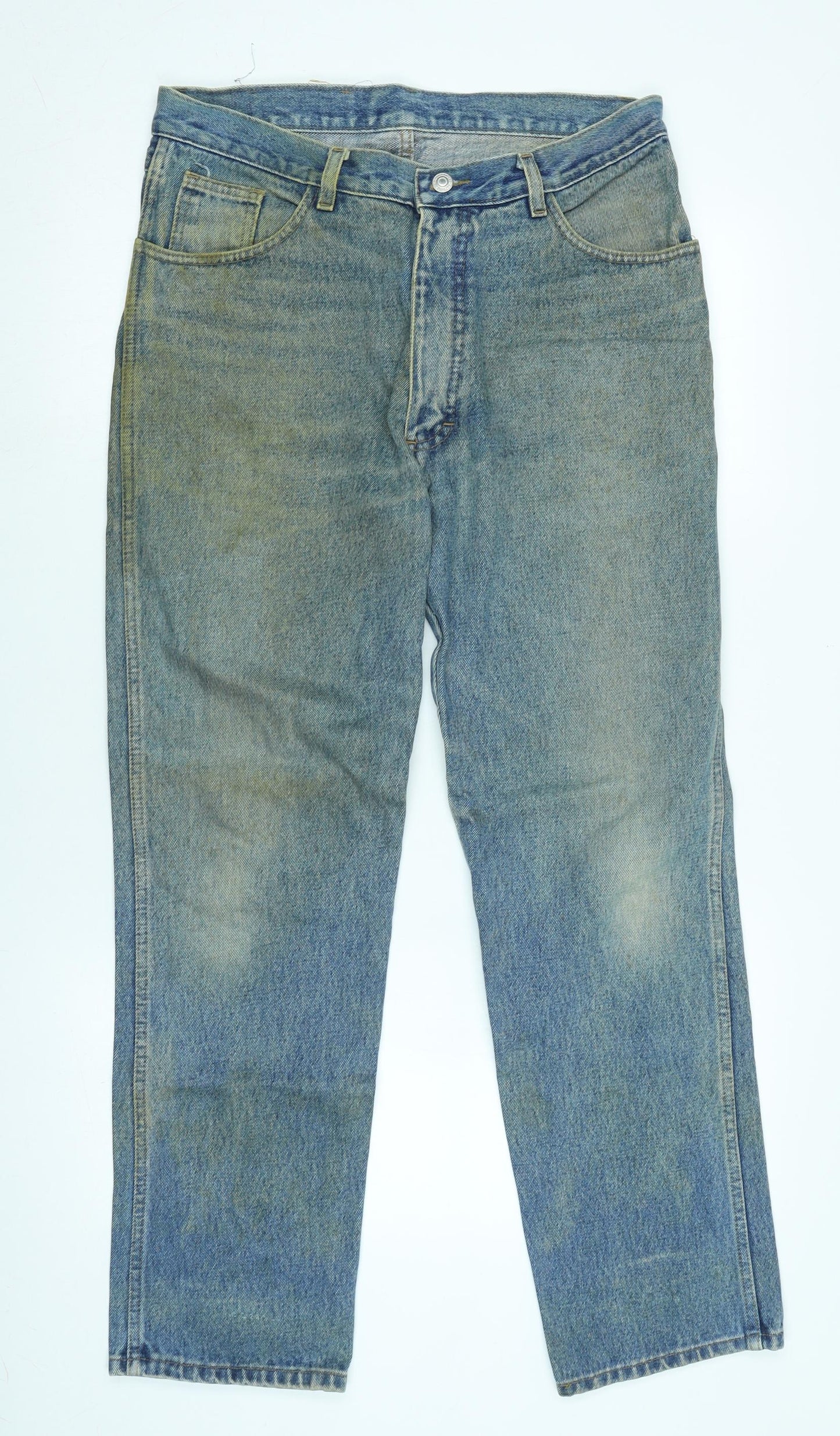 Mens UK Size 32 in Rocksteady Regular Fit Straight Blue Jeans