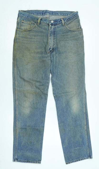 Mens UK Size 32 in Rocksteady Regular Fit Straight Blue Jeans