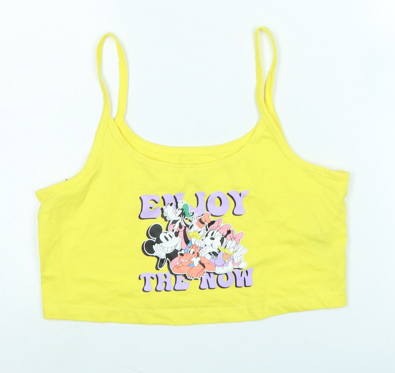Womens UK Size S Disney Yellow Camisole Tank