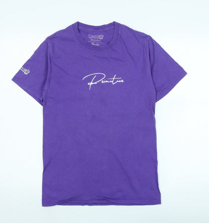 Dragon Ball Z Womens Purple Cotton Basic T-Shirt Size S Crew Neck - Logo - primitive