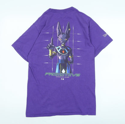 Dragon Ball Z Womens Purple Cotton Basic T-Shirt Size S Crew Neck - Logo - primitive