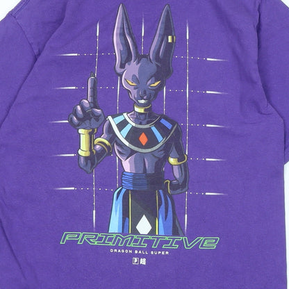 Dragon Ball Z Womens Purple Cotton Basic T-Shirt Size S Crew Neck - Logo - primitive