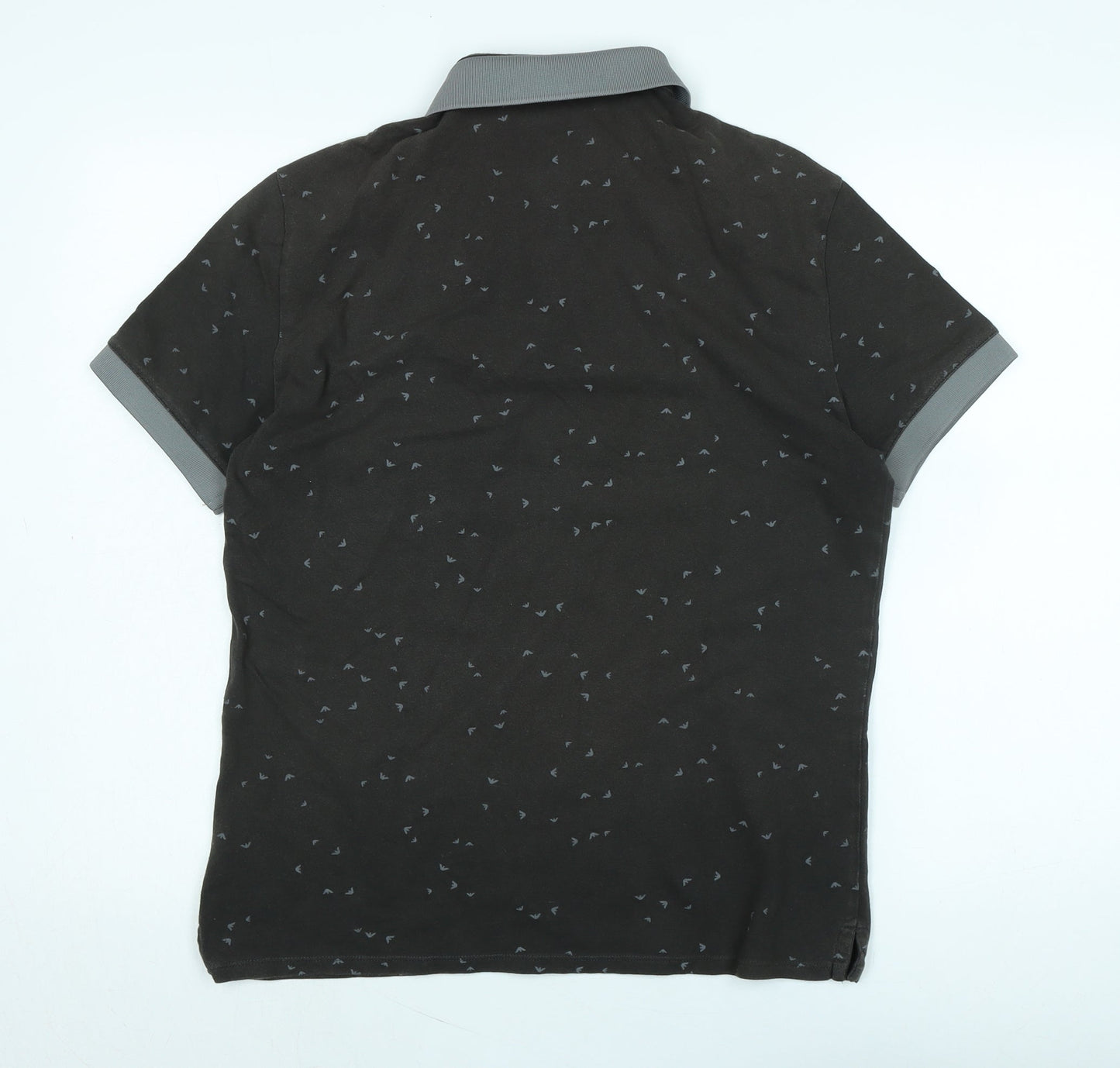 ARMANI Mens Grey Cotton Polo Size XL Collared - Logo