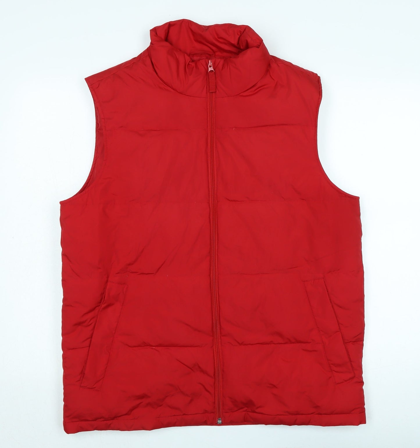 Mens UK Size M Lands End Red Gilet