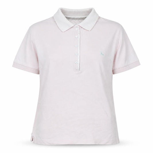 Athletic Apparel Womens Pink Cotton Basic Polo Size 14 Collared - Logo