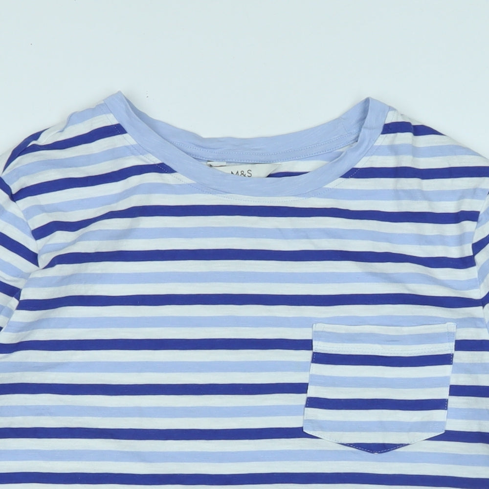 Womens UK Size 12 Marks and Spencer Blue Basic T-Shirt