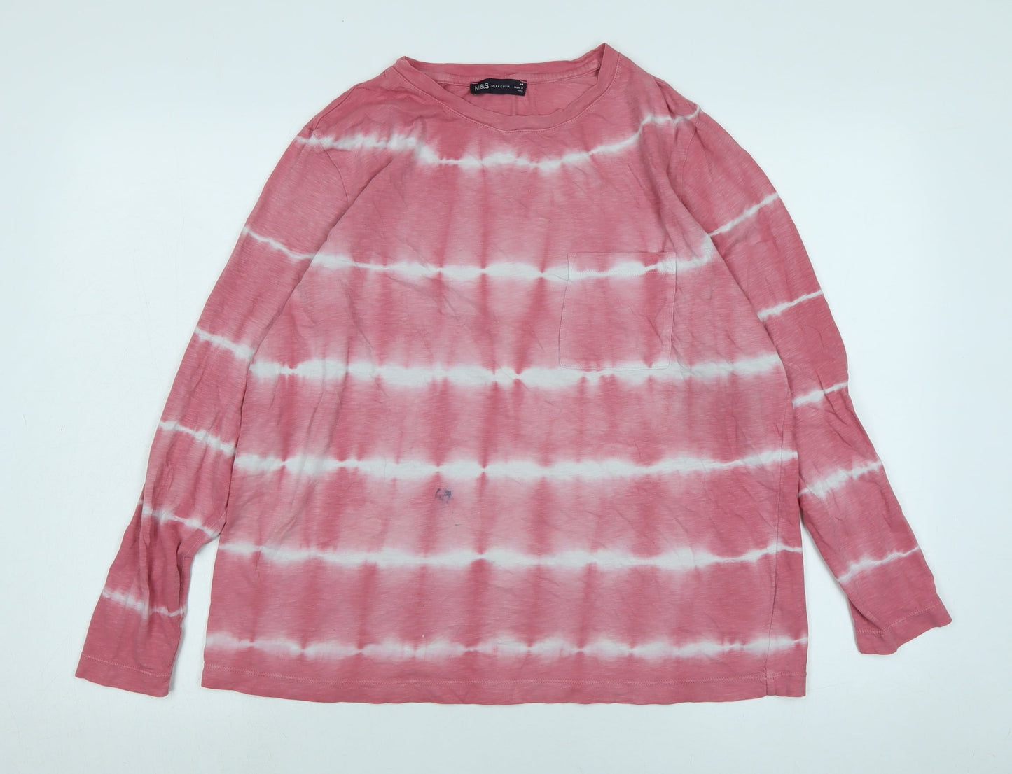 Womens UK Size 14 Marks and Spencer Pink Jersey T-Shirt