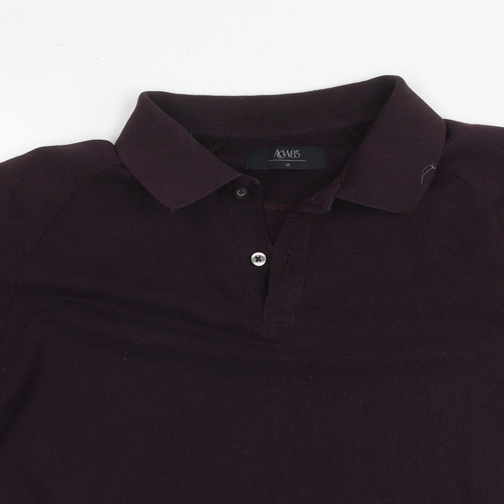 ACW85 Mens Purple Cotton Polo Size M Collared Pullover