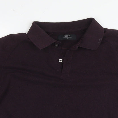 ACW85 Mens Purple Cotton Polo Size M Collared Pullover