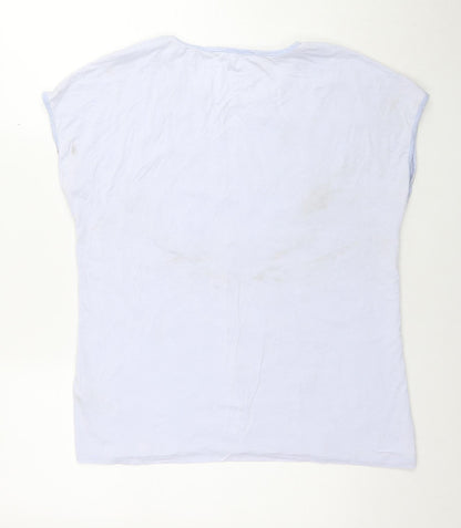 Womens UK Size 12 Per Una Blue Basic T-Shirt