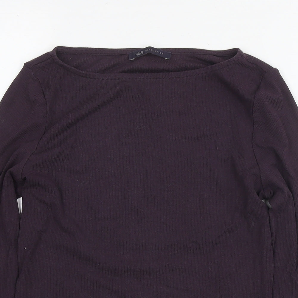 Womens UK Size 10 Marks and Spencer Purple Basic Blouse