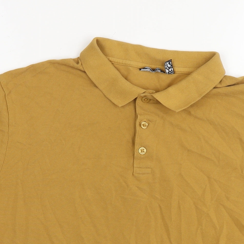 ASOS Mens Brown Cotton Polo Size L Collared Pullover
