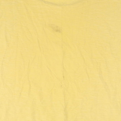 Collins Womens Yellow Polyester Basic T-Shirt Size L Round Neck