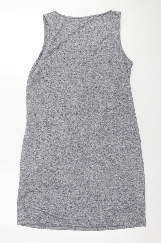 NEXT Womens Grey Polyester Tank Dress Size 12 Round Neck Pullover