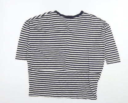 Womens UK Size S Zara Blue Basic T-Shirt