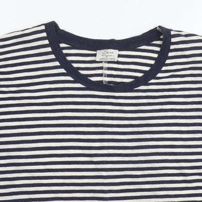 Womens UK Size S Zara Blue Basic T-Shirt