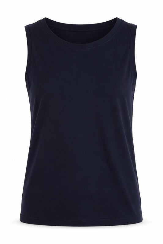 Marks and Spencer Womens Blue Polyester Basic Tank Size 6 Round Neck