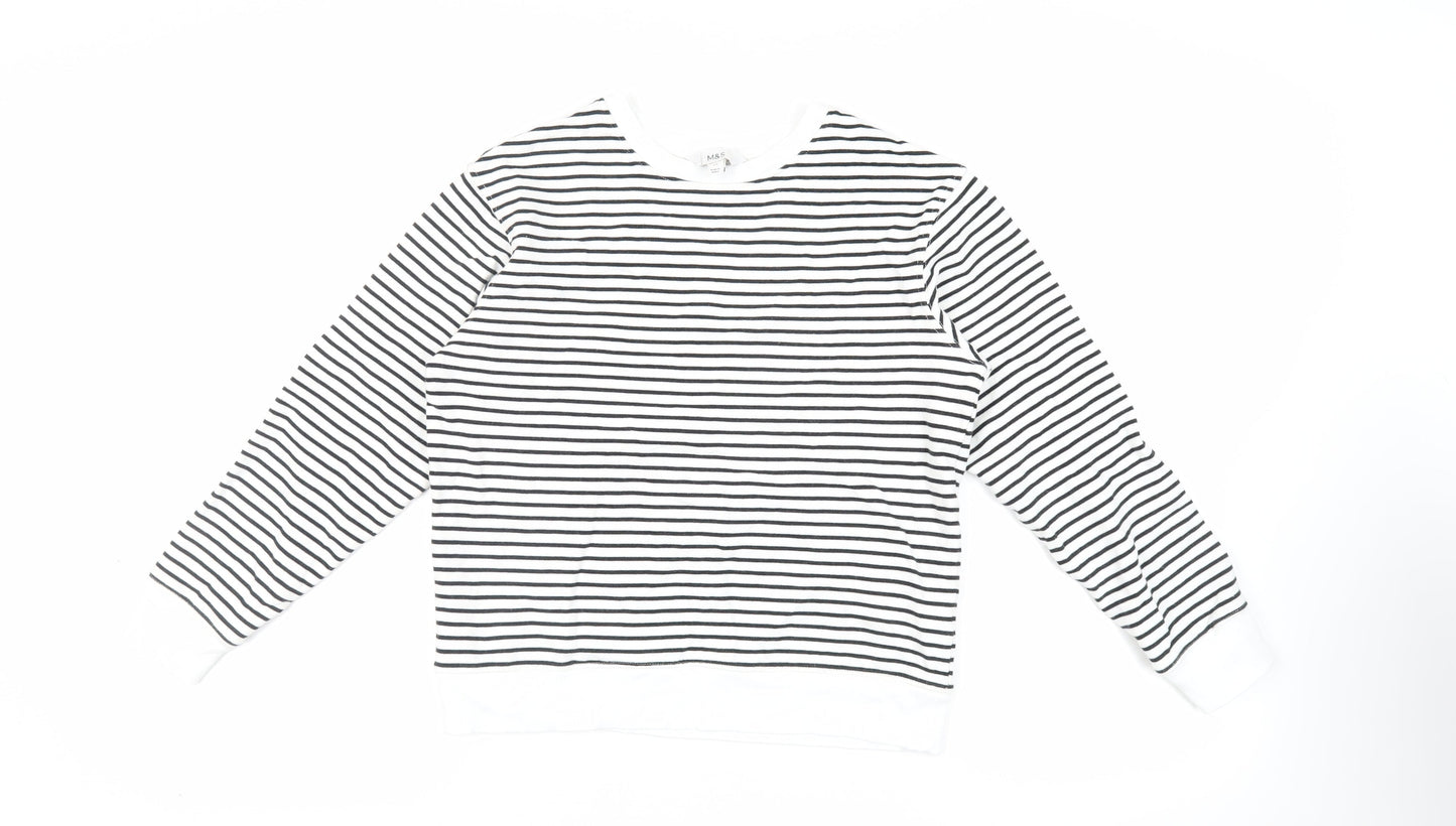 Womens UK Size XS Marks and Spencer White Pullover Sweatshirt