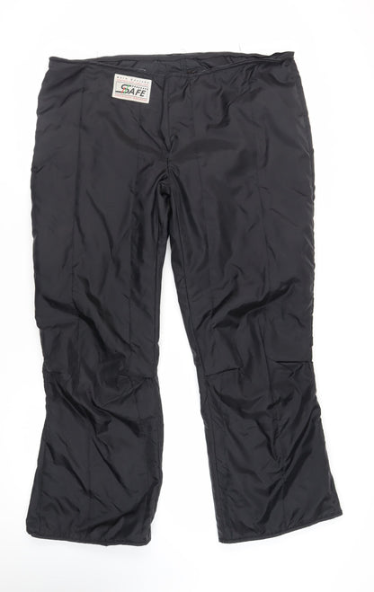 Hein Gericke Mens Black Polyester Trousers Size 2XL L31 in Regular Zip - Motorcycle Trousers Lining