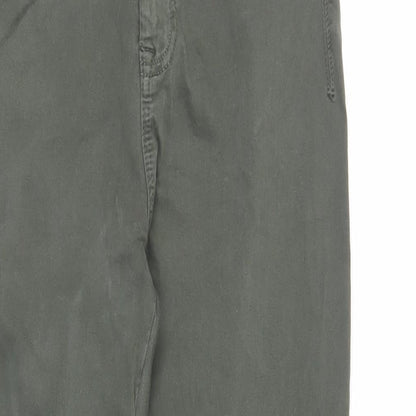 Only Womens Green Cotton Skinny Jeans Size M L29 in Regular Zip - Raw Hem