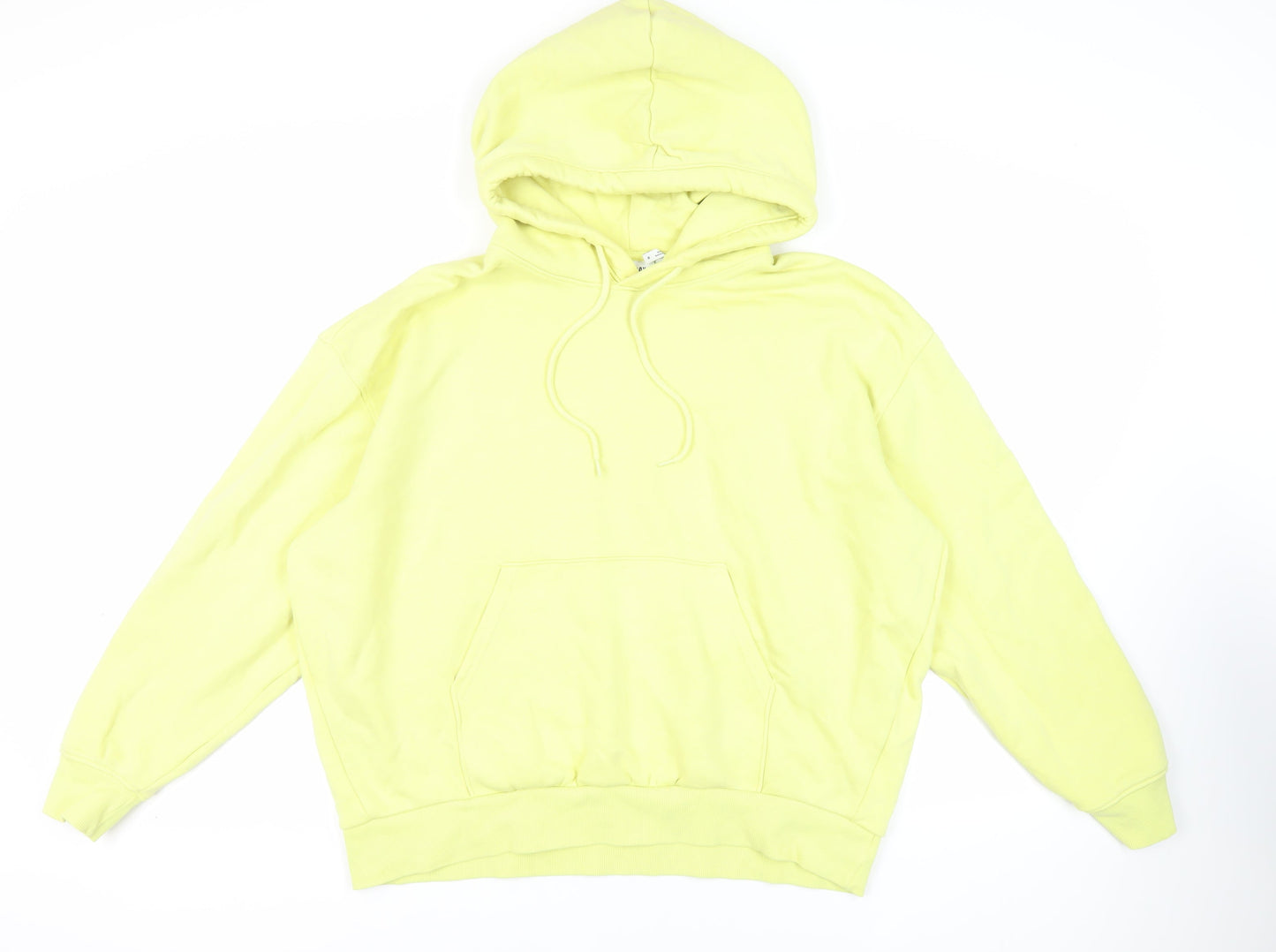 Weekday Womens Yellow Cotton Pullover Hoodie Size M Pullover - Oversized