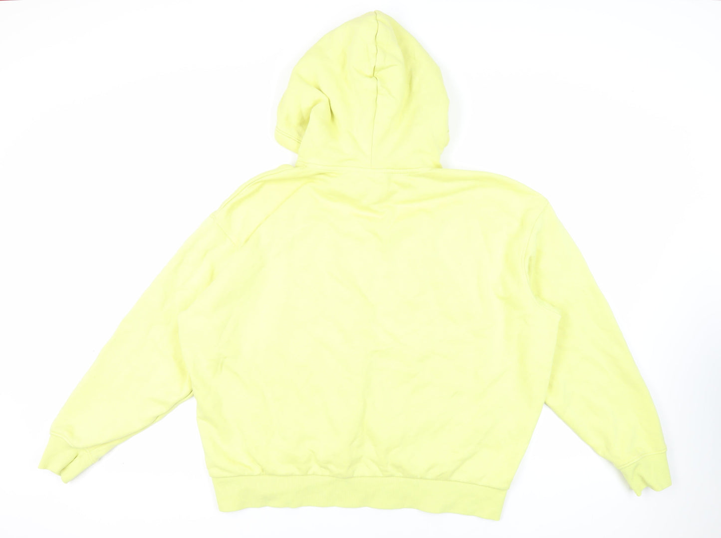 Weekday Womens Yellow Cotton Pullover Hoodie Size M Pullover - Oversized