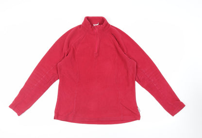 Oxylane Womens Pink Polyester Pullover Sweatshirt Size L Zip - Logo