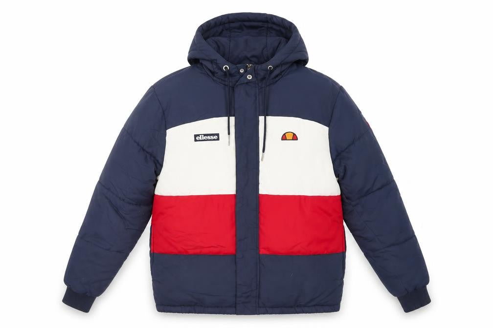 Ellesse Mens Blue Puffer Jacket Jacket Size S Zip - Logo Hooded