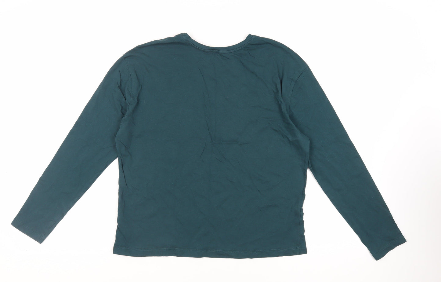 Marks and Spencer Womens Green Solid Cotton Top Pyjama Top Size M - Good Night