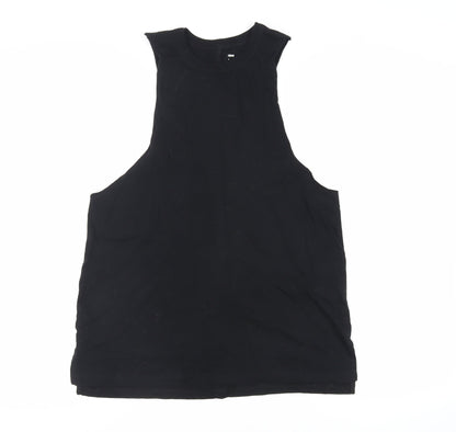 aso Womens Black Cotton Pullover Tank Size 10 Crew Neck Pullover - Gym Workout Running