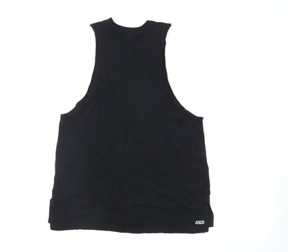 aso Womens Black Cotton Pullover Tank Size 10 Crew Neck Pullover - Gym Workout Running