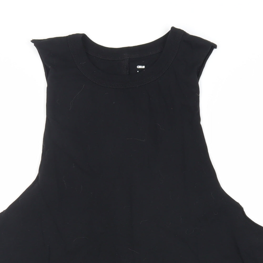 aso Womens Black Cotton Pullover Tank Size 10 Crew Neck Pullover - Gym Workout Running