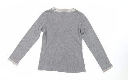 Womens UK Size 10 Per Una Grey Basic T-Shirt