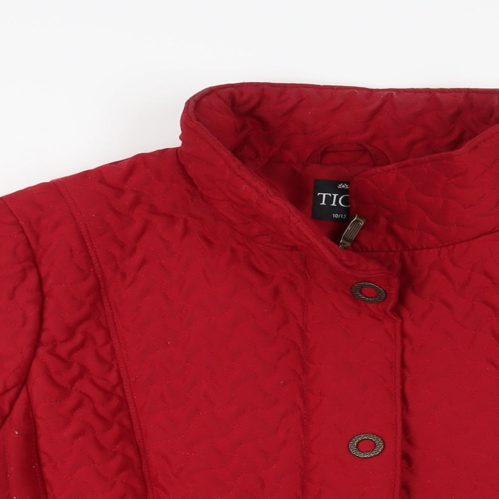 Womens UK Size 10 TIGI Red Quilted Coat