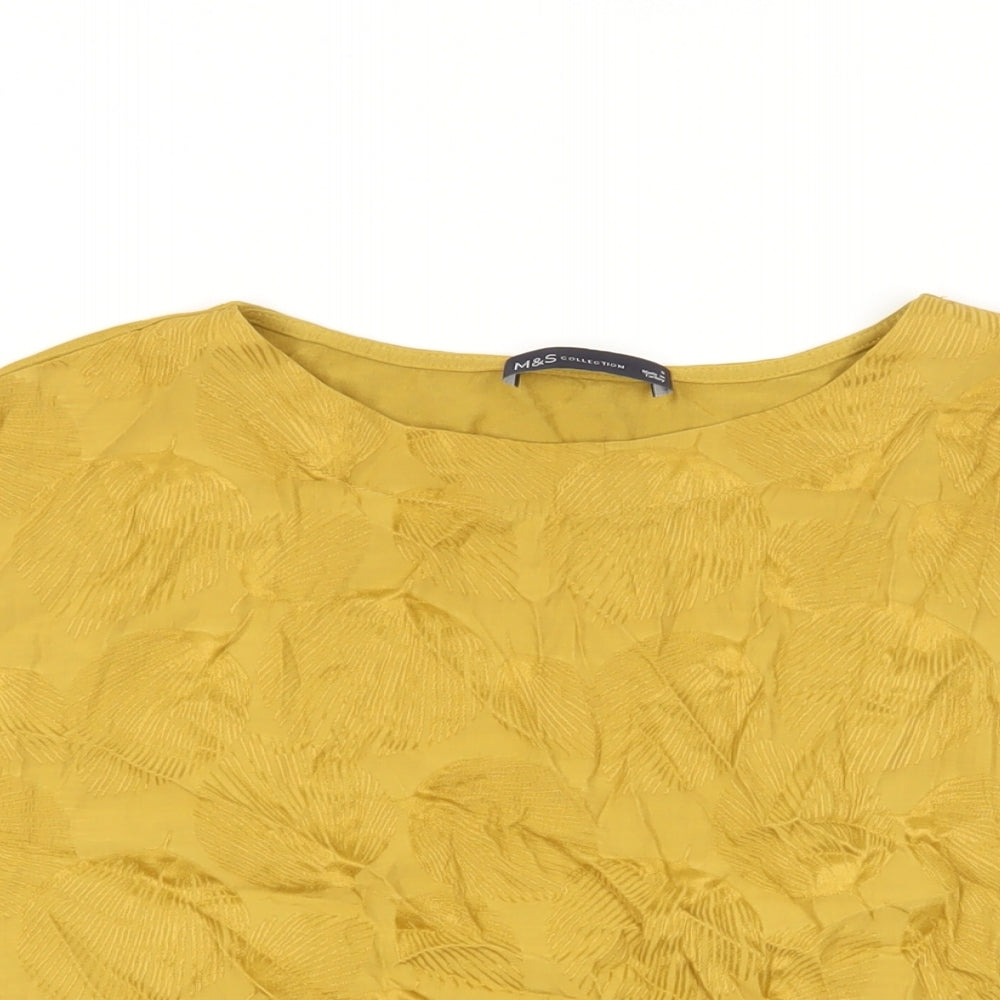 Womens UK Size 8 Marks and Spencer Yellow Basic Blouse