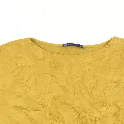 Womens UK Size 8 Marks and Spencer Yellow Basic Blouse