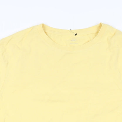 Marks and Spencer Mens Yellow Cotton T-Shirt Size L Crew Neck