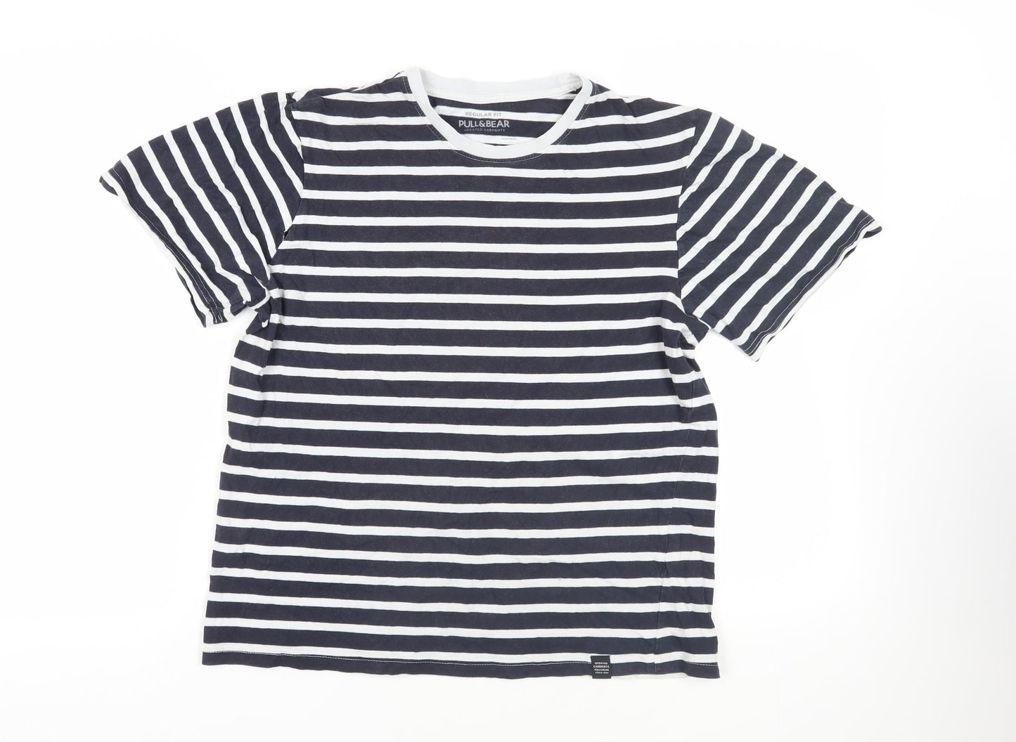 Womens UK Size S Pull&Bear Blue Basic T-Shirt