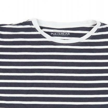 Womens UK Size S Pull&Bear Blue Basic T-Shirt