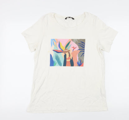 Womens UK Size L VERO MODA White Basic T-Shirt