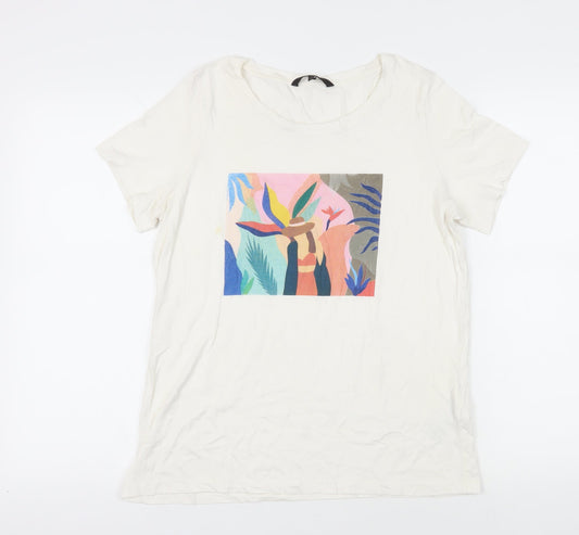 Womens UK Size L VERO MODA White Basic T-Shirt