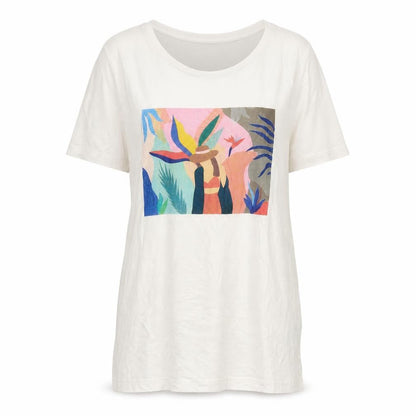 Vero Moda Womens White Cotton Basic T-Shirt Size L Crew Neck