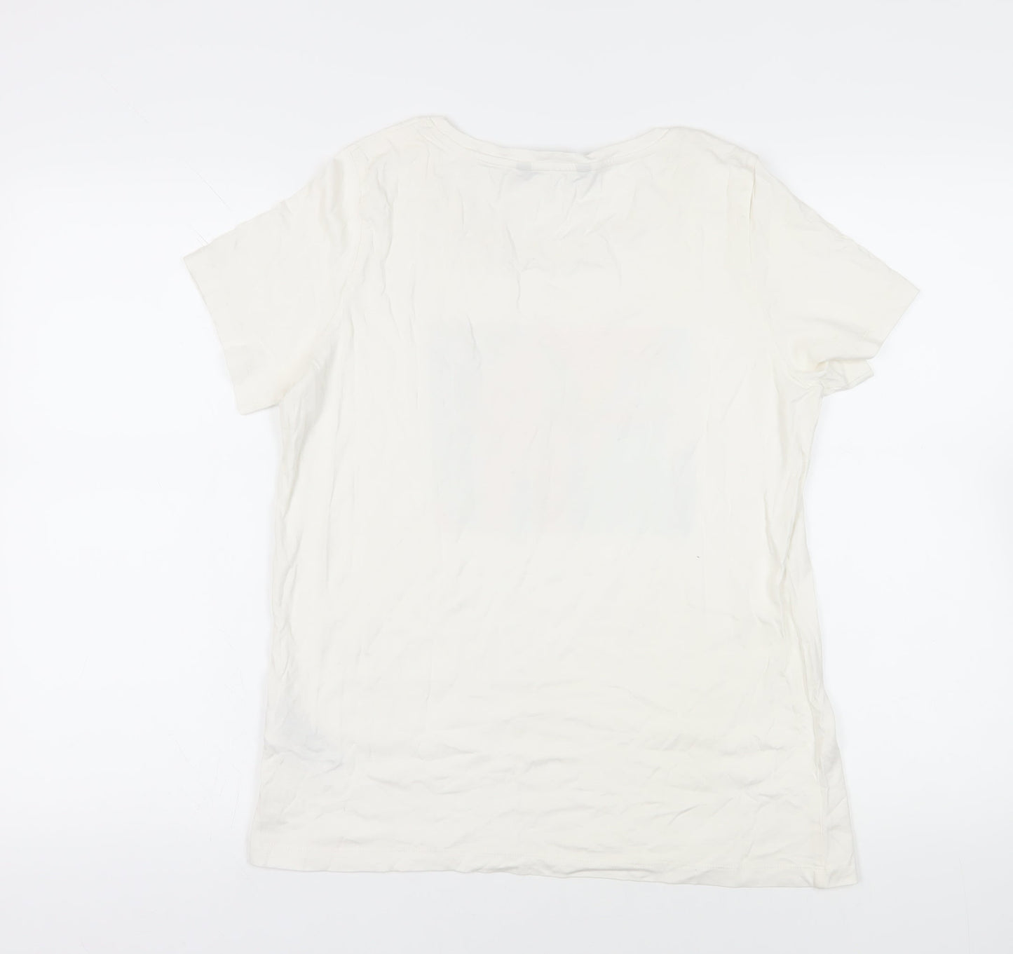 Womens UK Size L VERO MODA White Basic T-Shirt