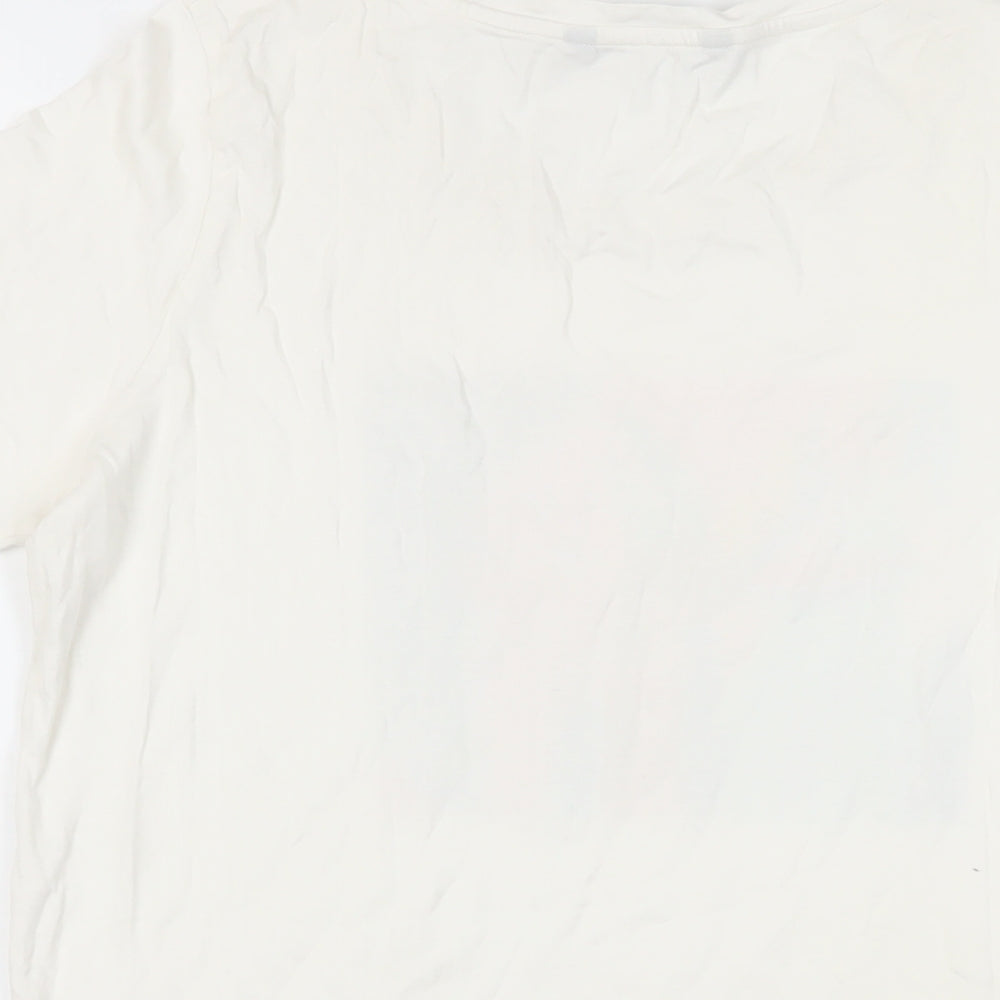 Womens UK Size L VERO MODA White Basic T-Shirt
