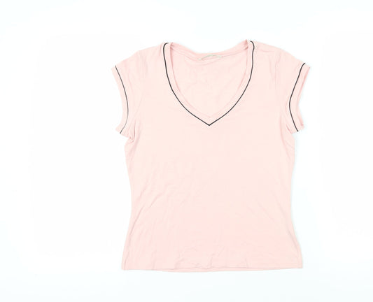 Womens UK Size 12 Marks and Spencer Pink Basic T-Shirt