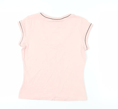 Womens UK Size 12 Marks and Spencer Pink Basic T-Shirt