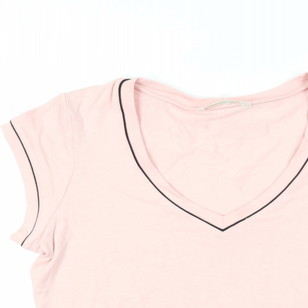 Womens UK Size 12 Marks and Spencer Pink Basic T-Shirt