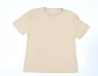 Womens UK Size 14 Topshop Beige Basic T-Shirt