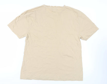 Womens UK Size 14 Topshop Beige Basic T-Shirt